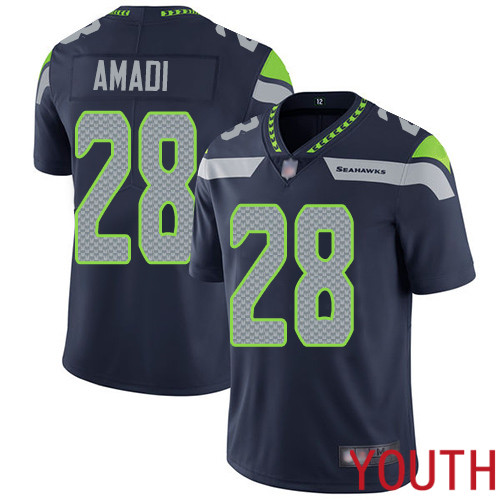 Seattle Seahawks Limited Navy Blue Youth Ugo Amadi Home Jersey NFL Football #28 Vapor Untouchable->youth nfl jersey->Youth Jersey